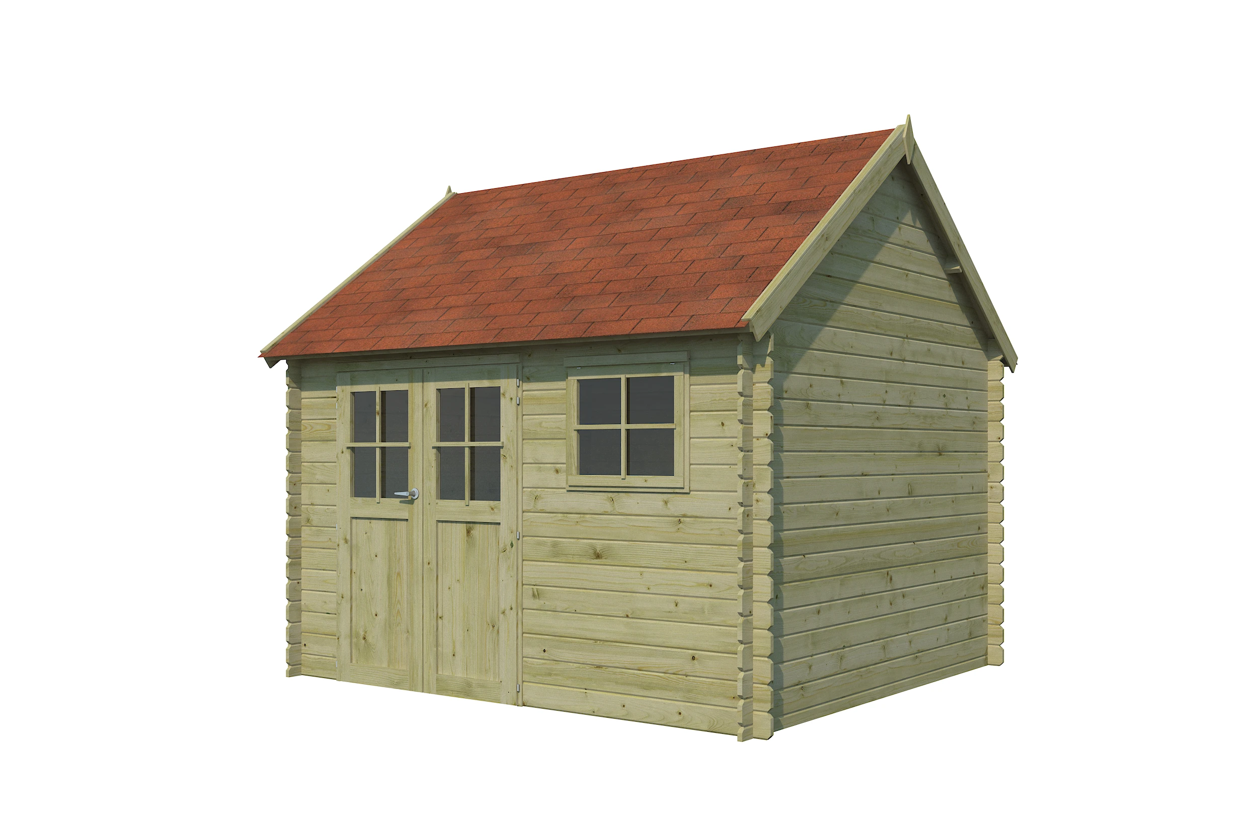 Woodlands Blokhut Coventry L Groen Geïmpregneerd 355 x 320 cm - Afbeelding 6