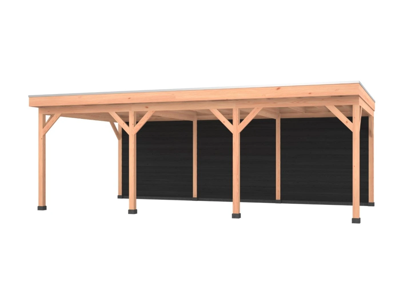 Douglas overkapping, 750 x 400, met zwarte achterwand, Westwood Comfort - Afbeelding 1