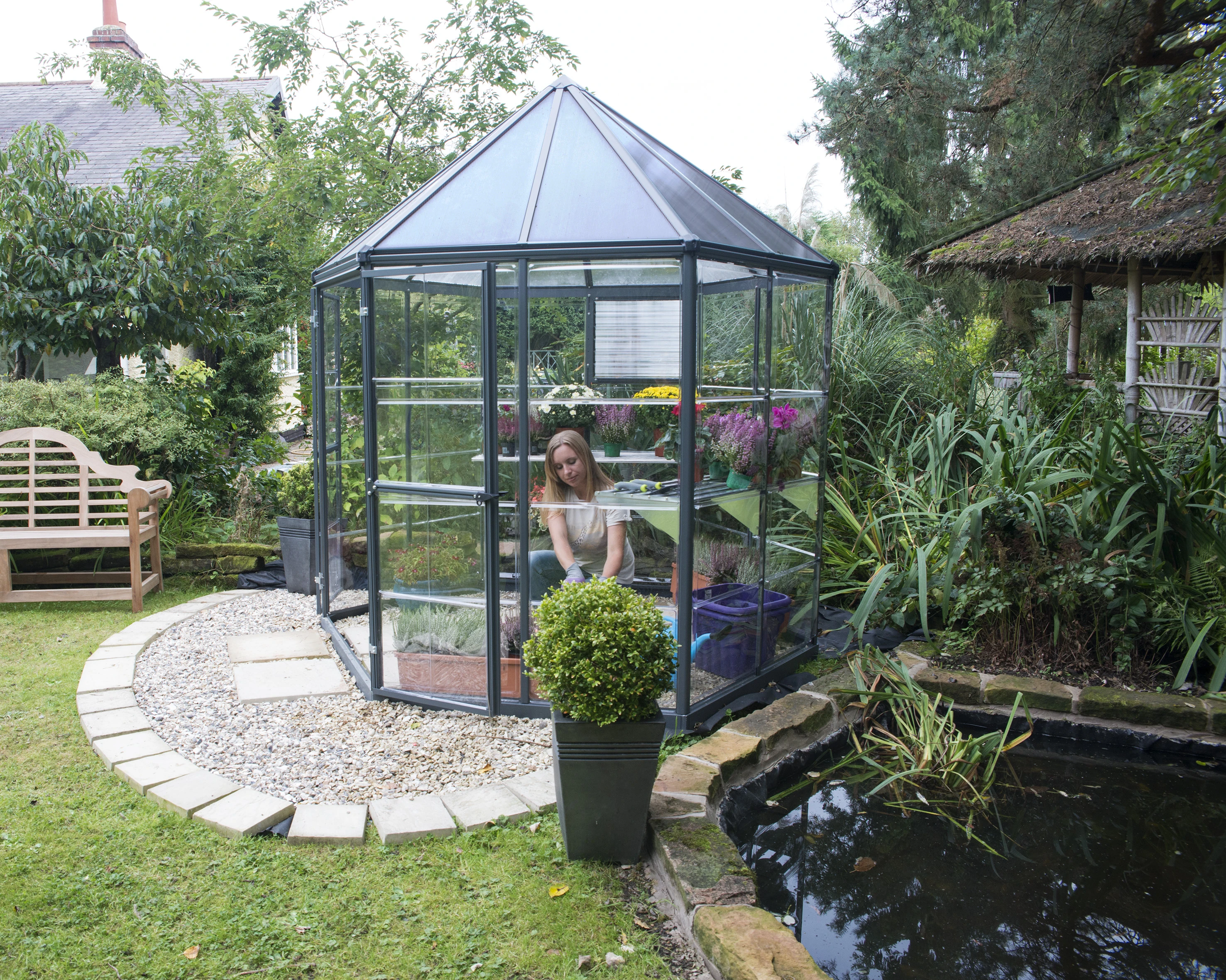 Palram Canopia Tuinkas Oasis 114 x 245 cm Antraciet - Afbeelding 4