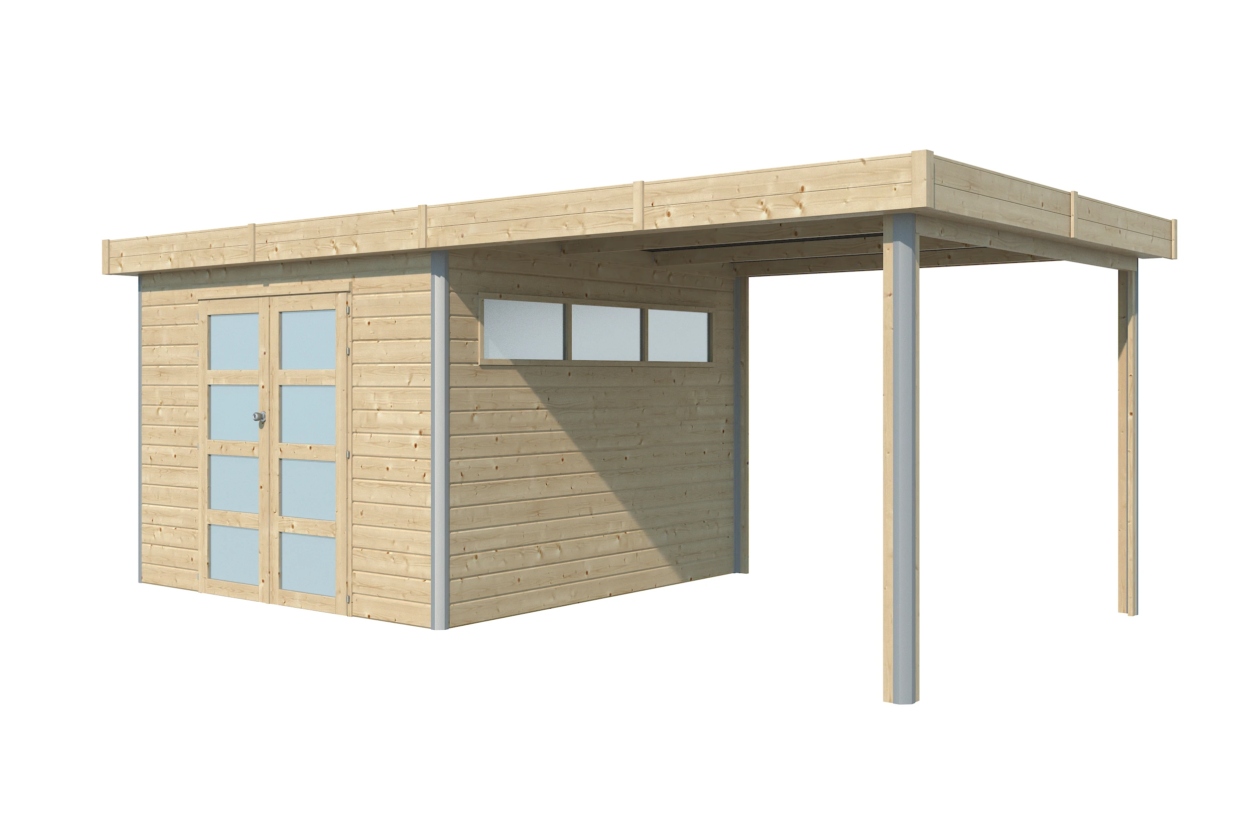 Woodlands Blokhut Kasuko met Overkapping en Dakisolatie 580 x 295 cm - Afbeelding 3