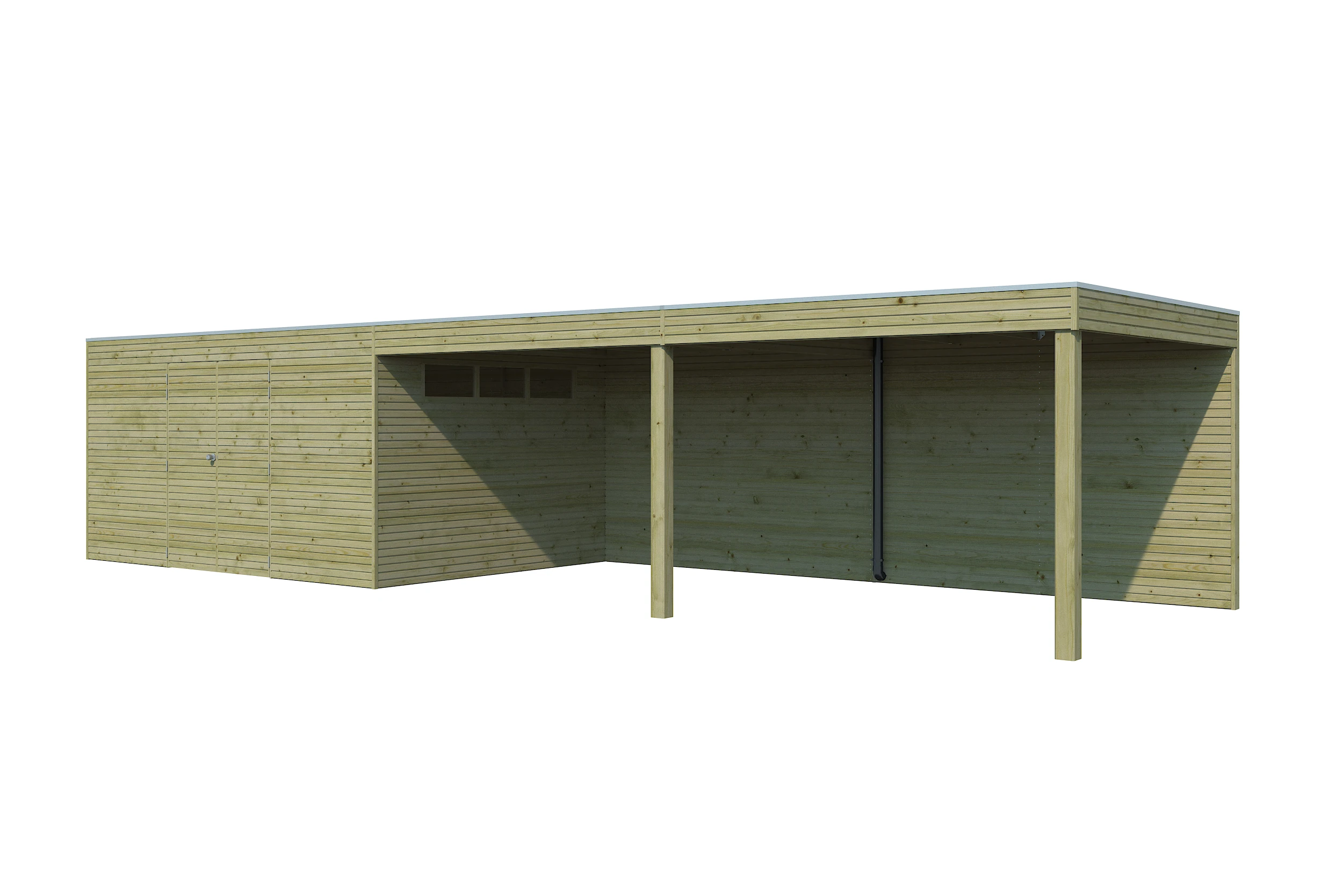 Woodlands Blokhut QB Groen Geïmpregneerd 1020 x 300 cm - Afbeelding 3