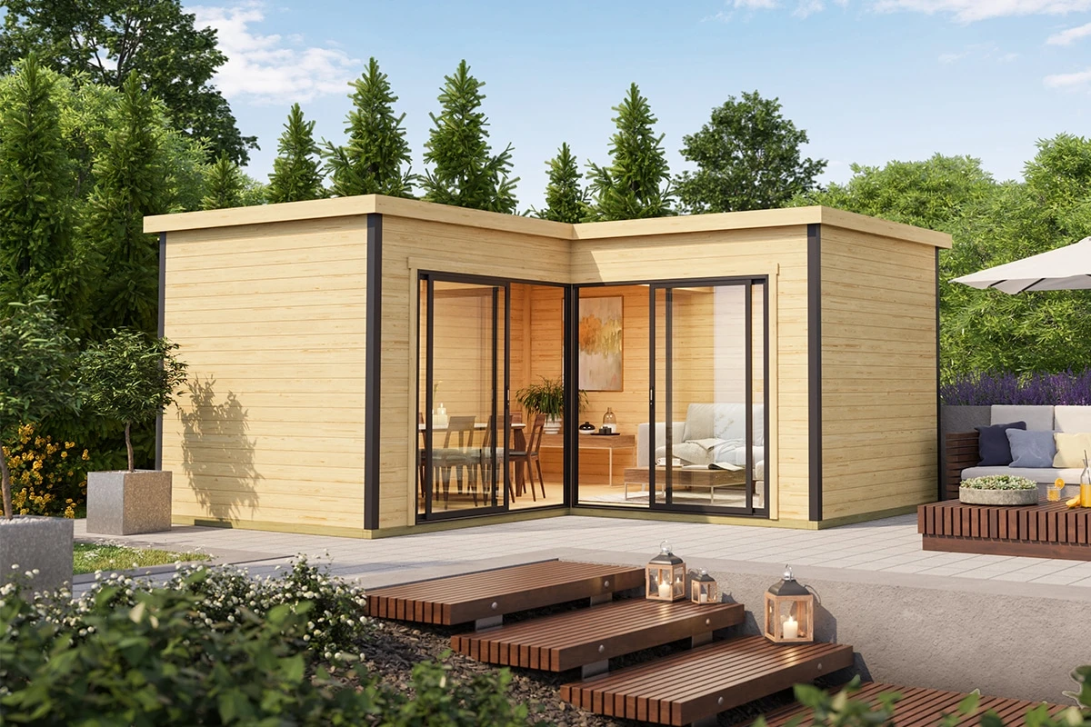 Tuinhuis Domeo 6 500 x 500 cm 44 mm Vuren - Afbeelding 1