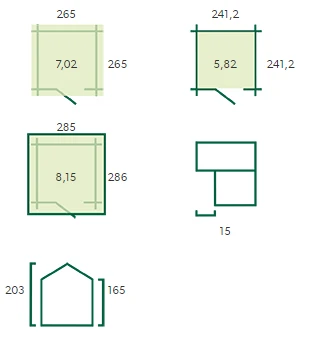 Woodlands Blokhut Luzern 265 x 265 cm - Afbeelding 2