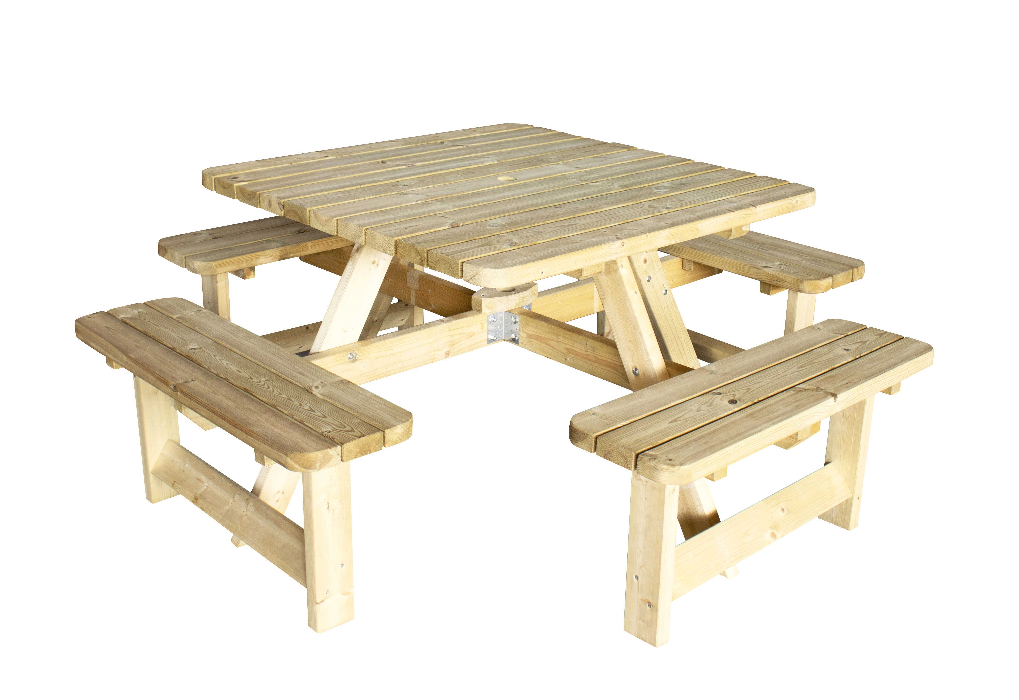 Picknicktafel Vierkant Groen Geïmpregneerd - Lengte 200 cm - Afbeelding 1