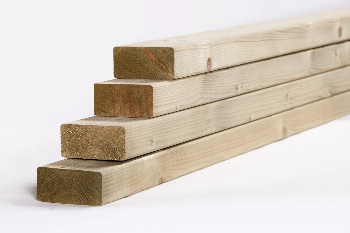 Vuren Regel 4.5 x 9.5 cm (45 x 95 mm) Geschaafd Geïmpregneerd - Lengte 420 cm - Afbeelding 2