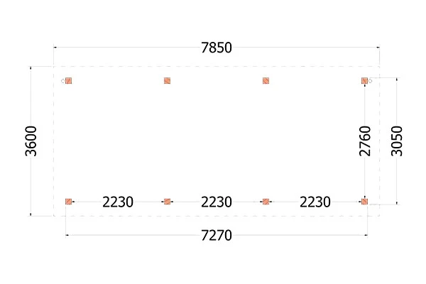 Trendhout Douglas Overkapping Florence 785 x 360 cm - Afbeelding 2