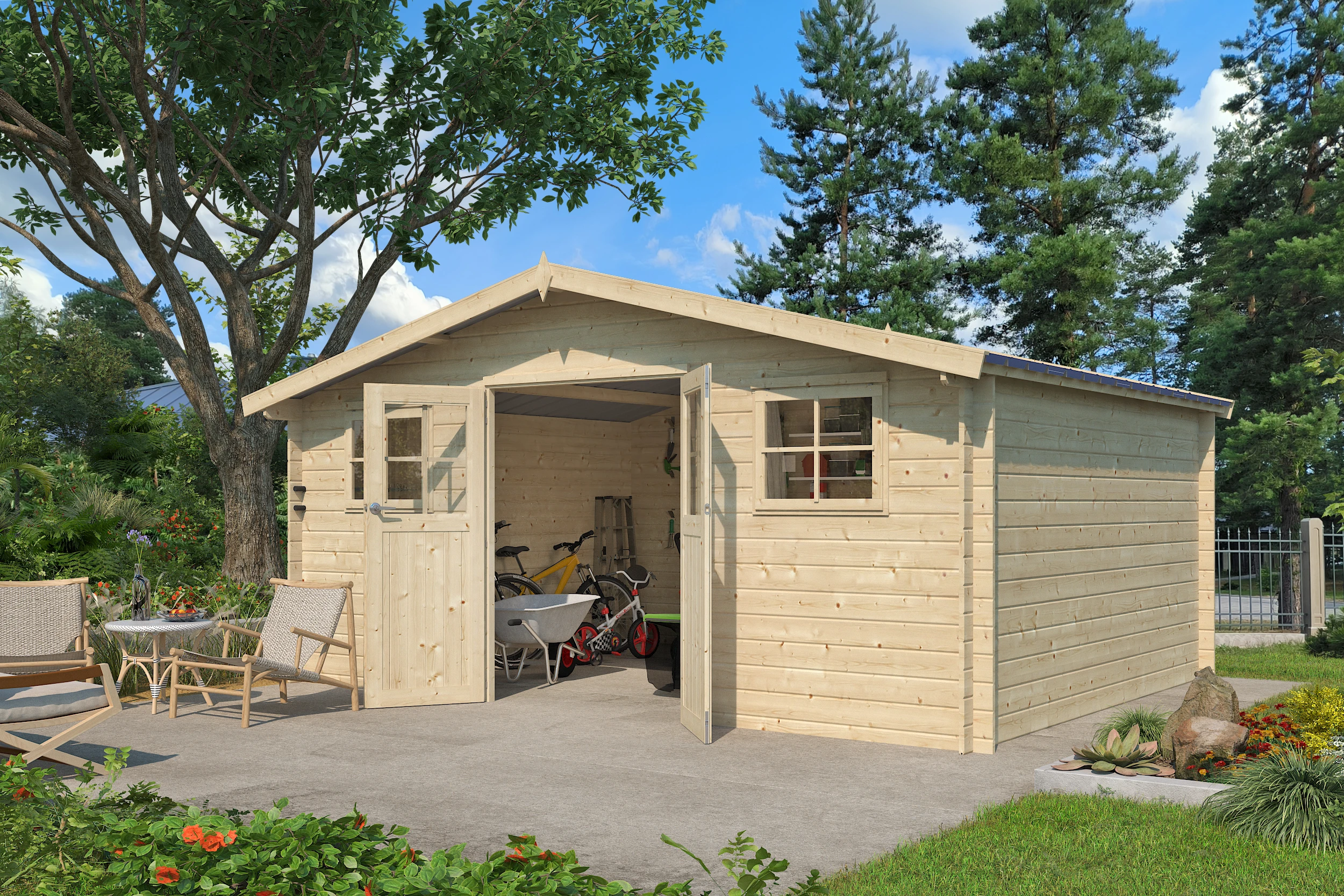 Woodlands Blokhut Hudson XL 505 x 385 cm - Afbeelding 2