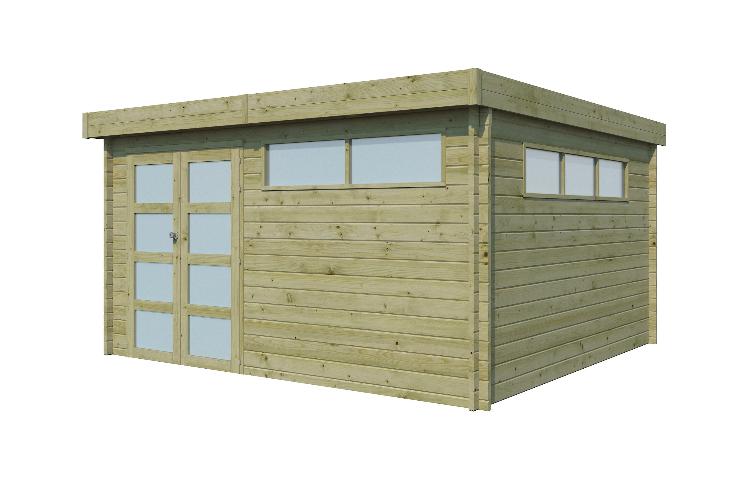 Woodlands Blokhut Modern met Dakisolatie, Geïmpregneerd 415 x 385 cm - Afbeelding 3