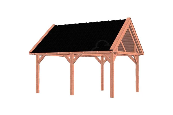 Trendhout Douglas Overkapping Zadeldak XL 530 x 440 cm - Afbeelding 1