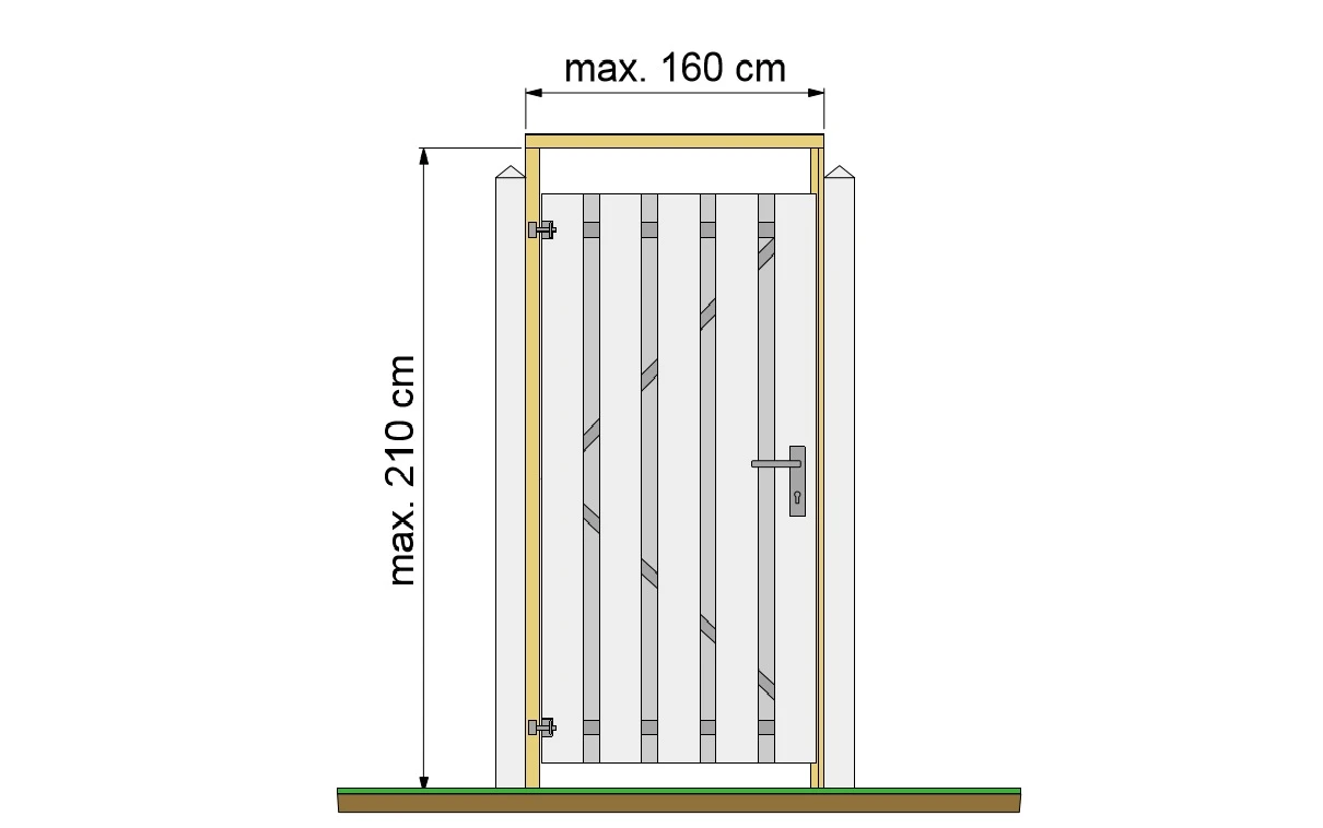 Universeel Tuindeurkozijn Grenen Zwart Geïmpregneerd - Max. 160 x 210 cm - Afbeelding 1
