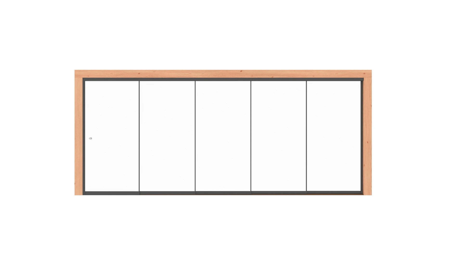 Glazen Schuifwand 450 x 230 cm 10 mm 5-delig - Afbeelding 1
