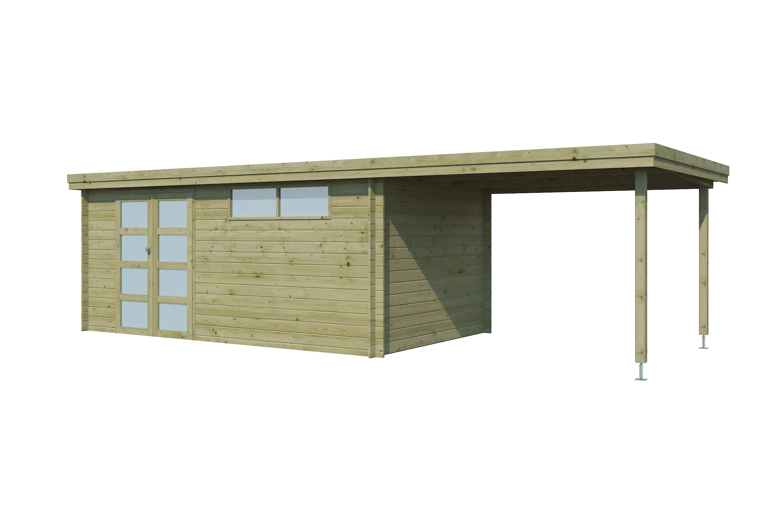 Woodlands Blokhut Oregon Met Overkapping Geïmpregneerd - 805 x 295 cm - Afbeelding 3