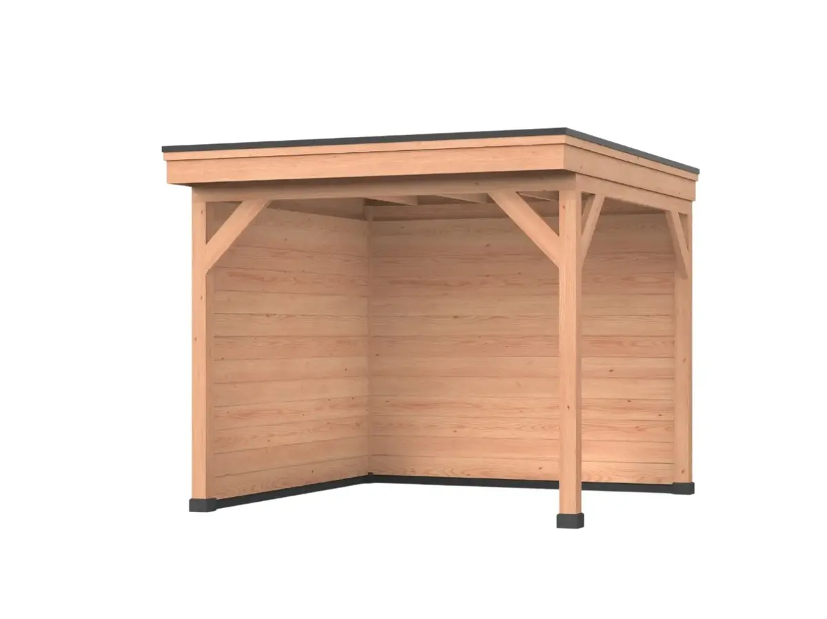Douglas overkapping, 300 x 250, Met achterwand en zijwand, Westwood DIY - Afbeelding 1