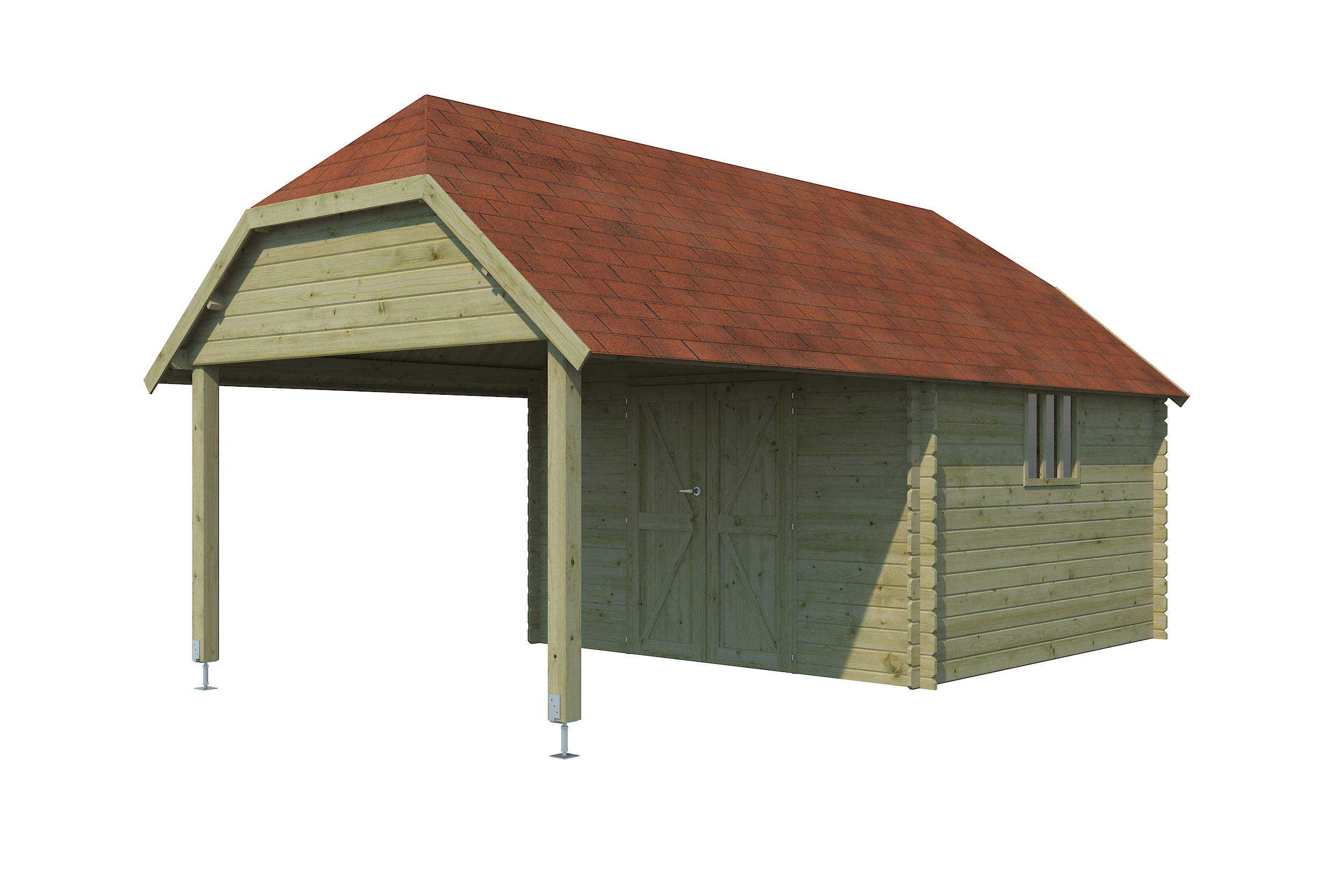 Woodlands Blokhut Oxford XL Groen Geïmpregneerd 355 x 650 cm - Afbeelding 9