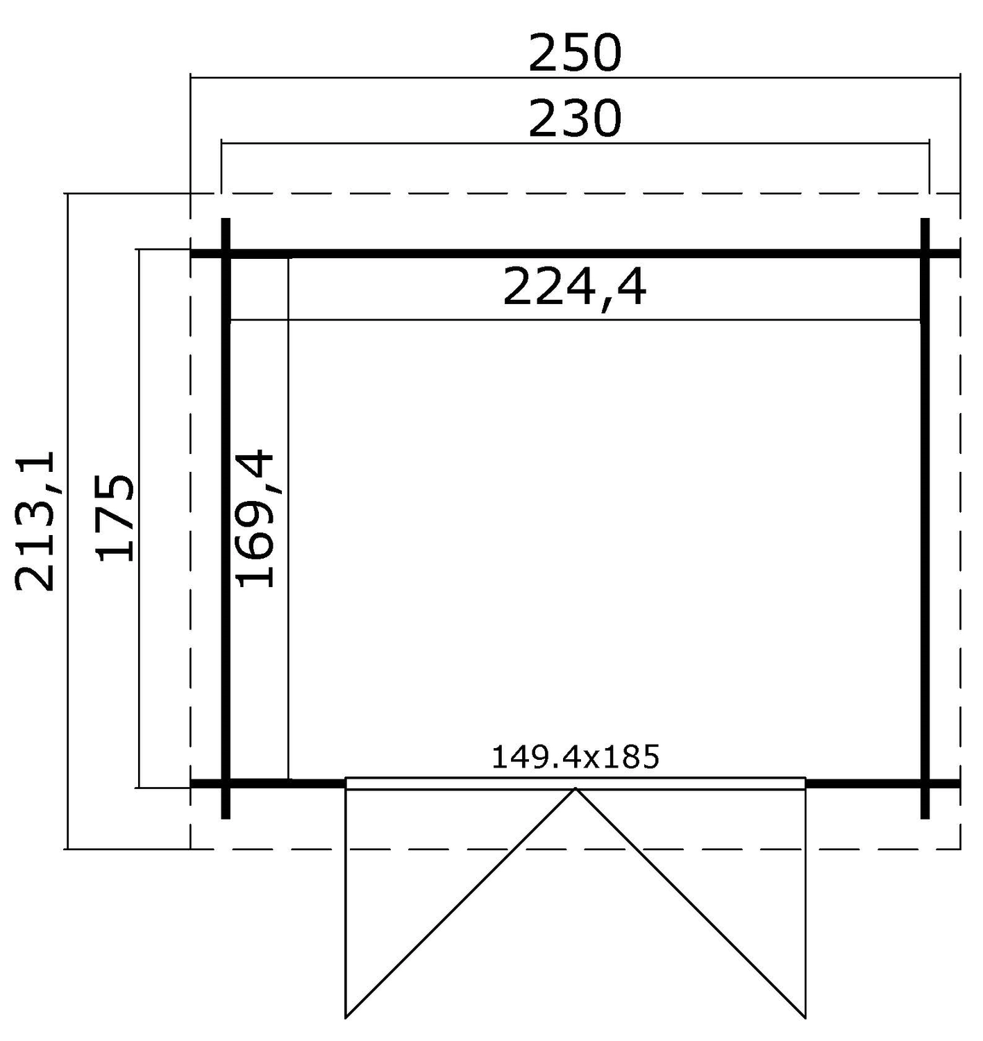 Outdoor life Blokhut Indi Platinum Grey-Wit 230 x 175 cm - Afbeelding 2