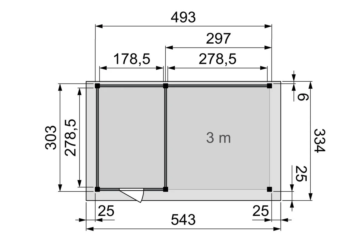 Hillhout Vuren Tuinhuis Kiekendief 500 x 300 cm - Afbeelding 2
