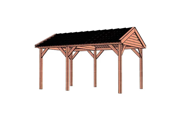 Trendhout Douglas Overkapping Zadeldak Betula 505 x 350 cm - Afbeelding 1
