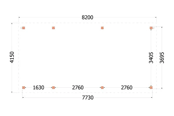 Trendhout Douglas Overkapping Siena 820 x 415 cm - Afbeelding 2