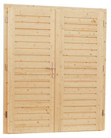 Vuren Dubbele Dichte Deur Onbehandeld 168 x 201 cm - Afbeelding 1