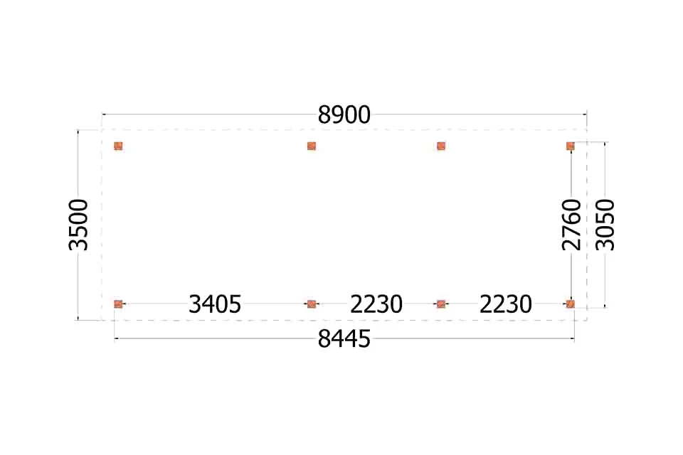 Trendhout Douglas Overkapping Siena 890 x 350 cm - Afbeelding 2
