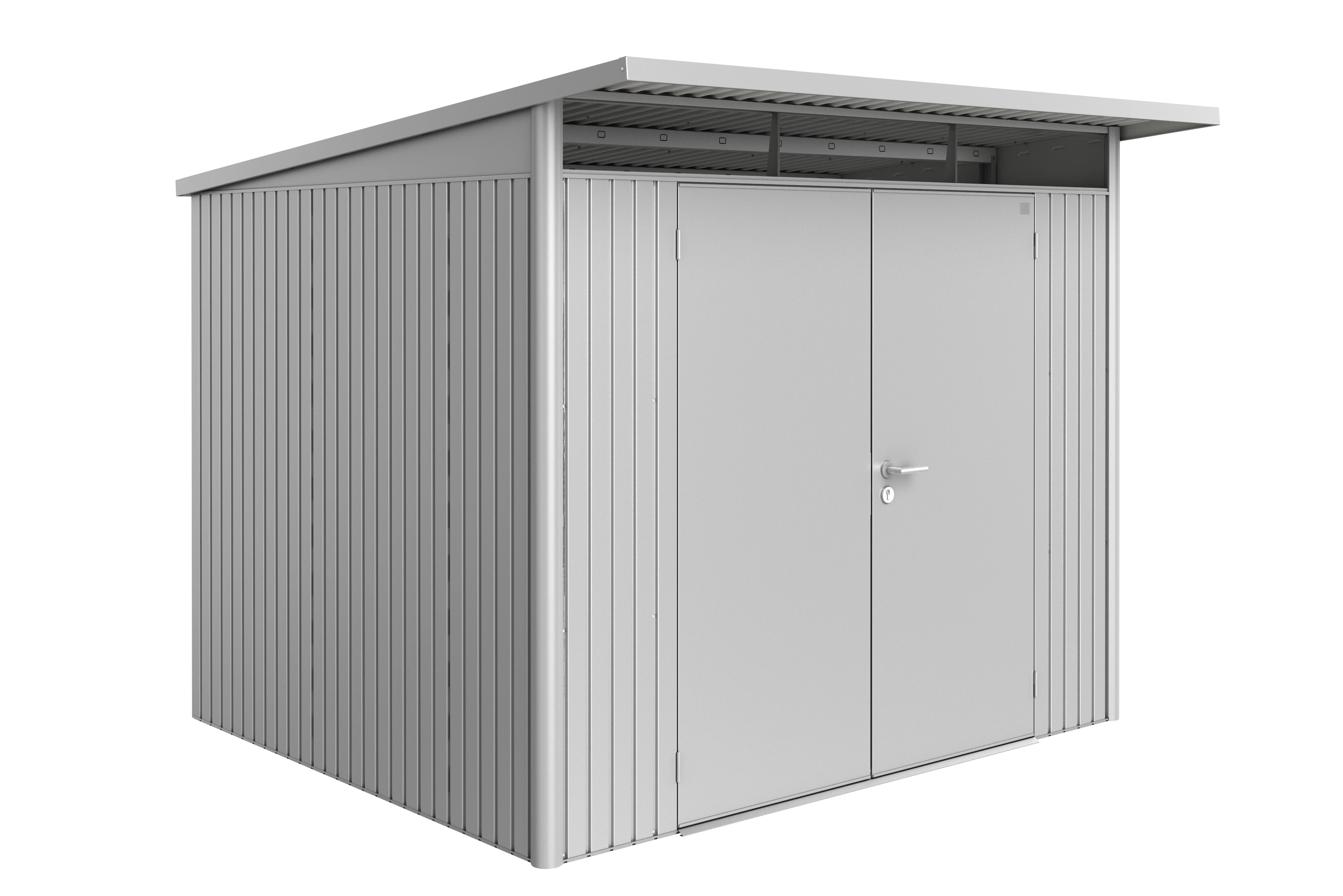 Biohort Berging Avantgarde met Dubbele Deur Zilver 260 x 260 x 218 cm - Afbeelding 1