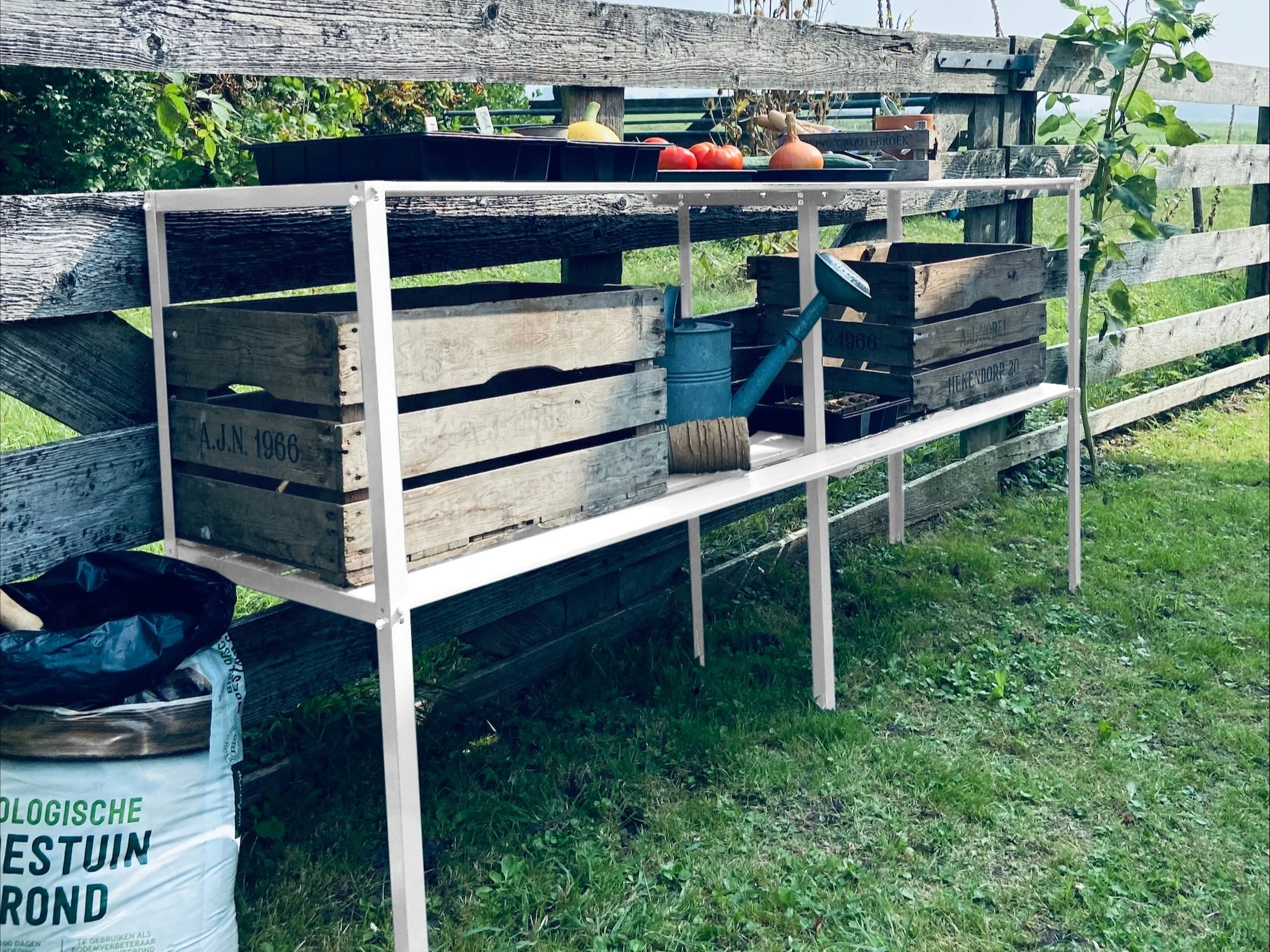 Royal Well Kweektafel Vrijstaand Wit 90 x 165 x 45 cm - Afbeelding 2