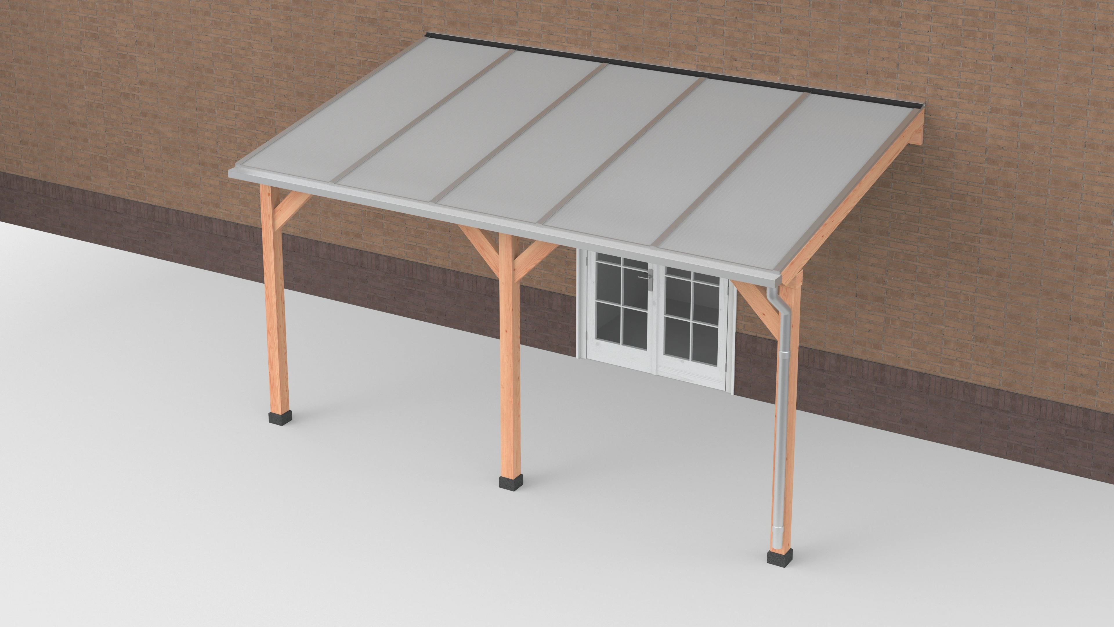 Douglas terrasoverkapping | Polycarbonaat | Opaal | Geschaafd | 500 x 300 cm - Afbeelding 1