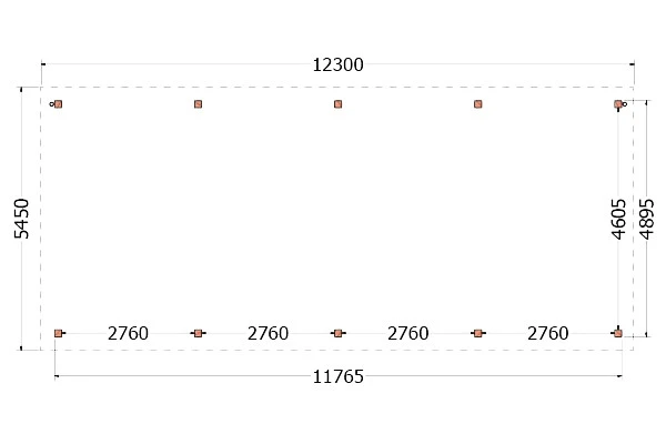 Trendhout Douglas Overkapping Toscane 1230 x 545 cm - Afbeelding 2