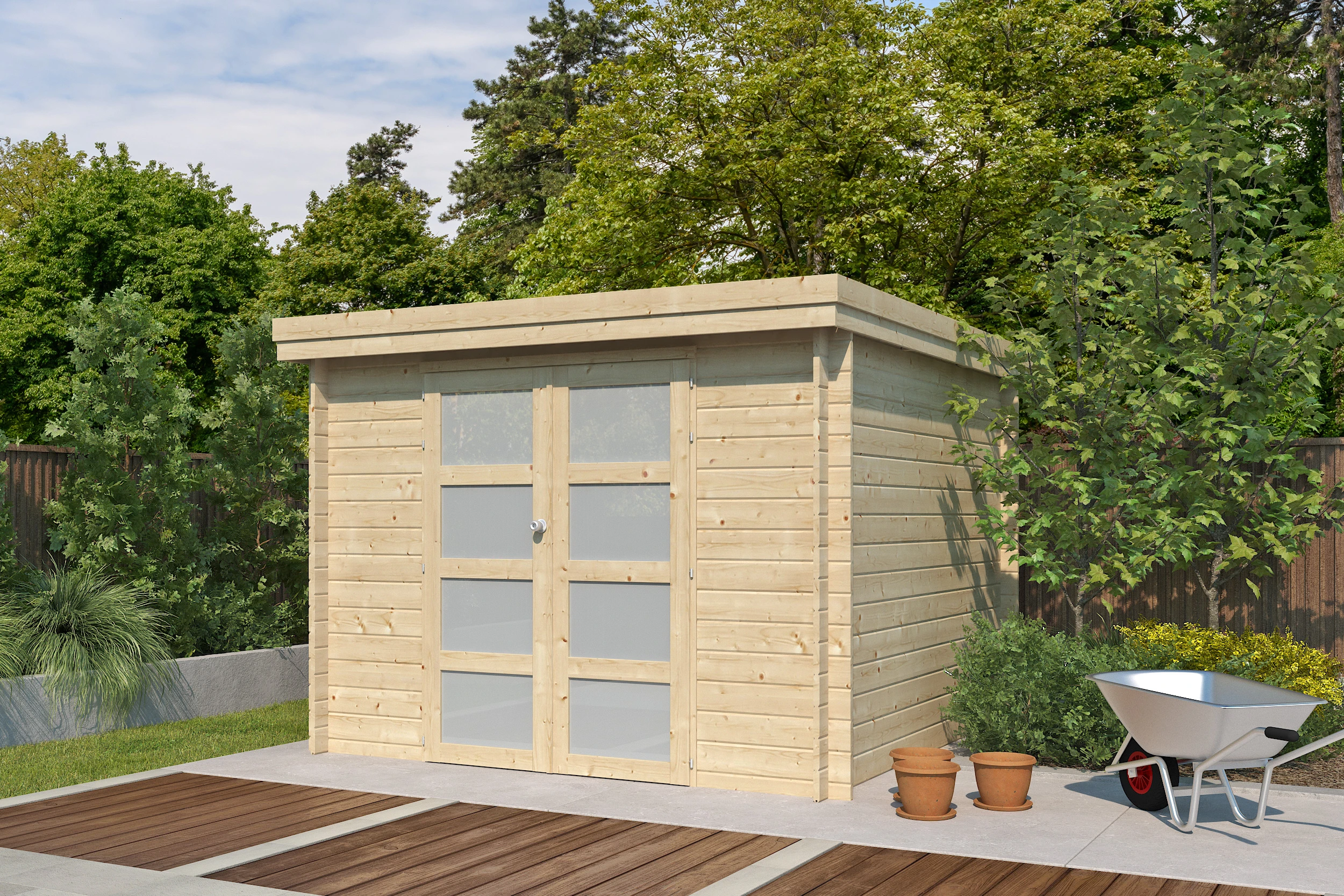 Woodlands Blokhut Oregon 295 x 295 cm - Afbeelding 1