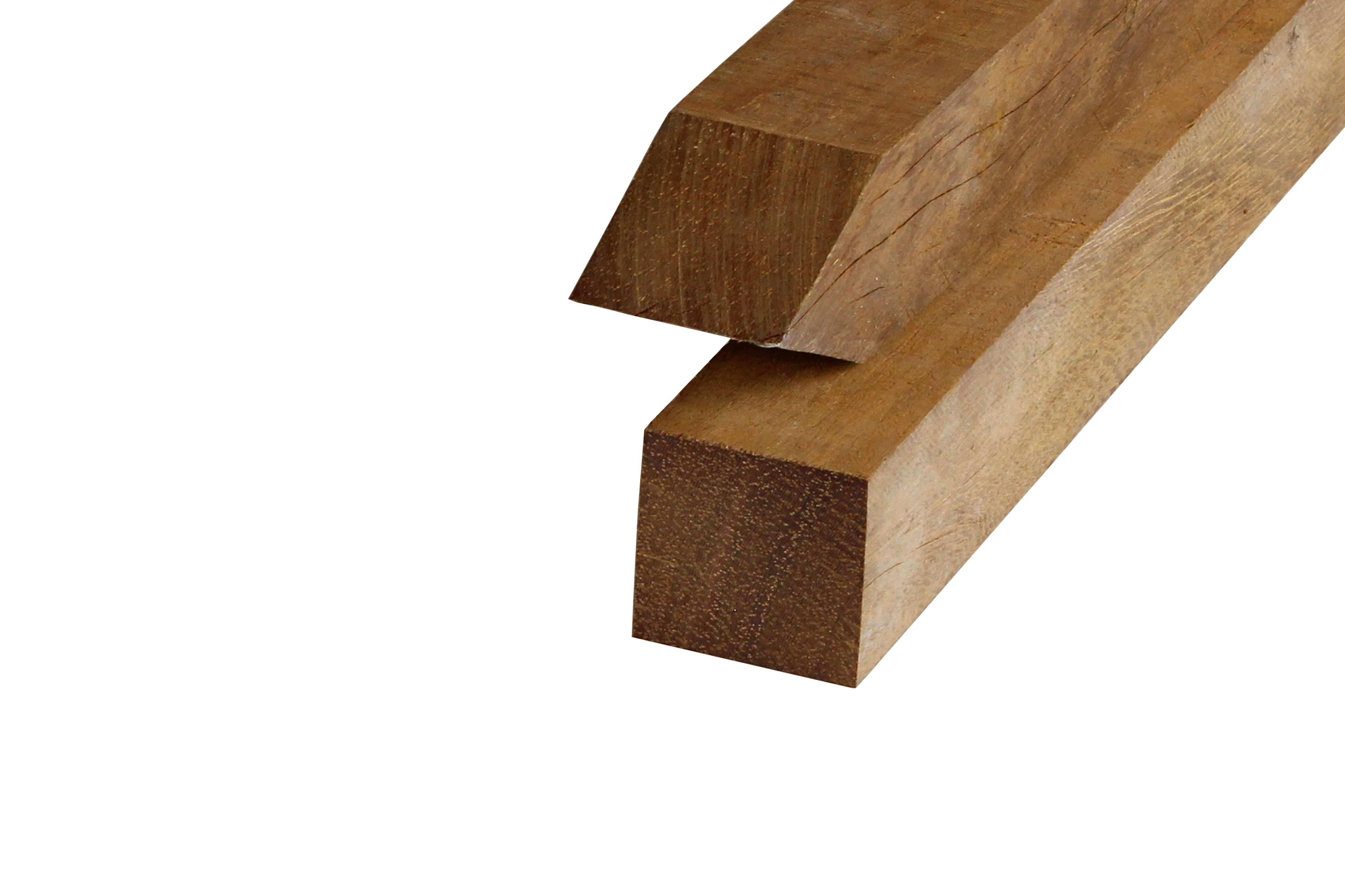 Hardhout Azobé Paal 10 x 10 cm (100 x 100 mm) Fijnbezaagd - Lengte 400 cm - Afbeelding 4