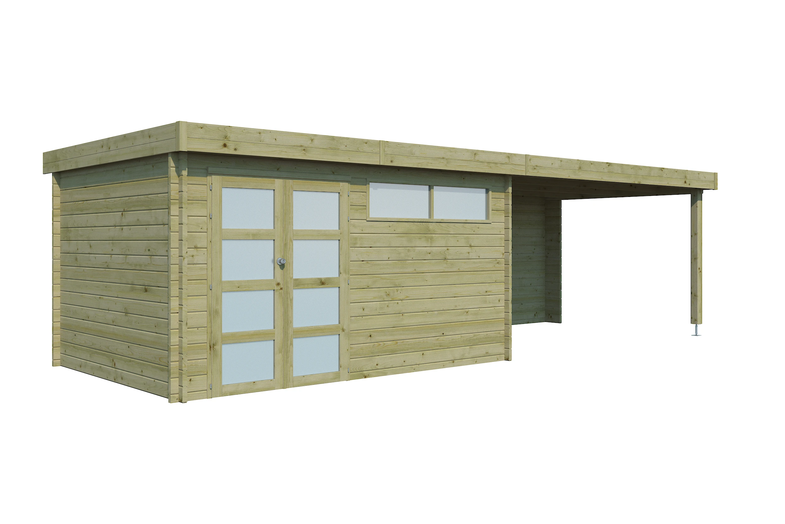 Woodlands Blokhut Modern Overkapping Dakisolatie Geïmpregneerd 815 x 295 cm - Afbeelding 10