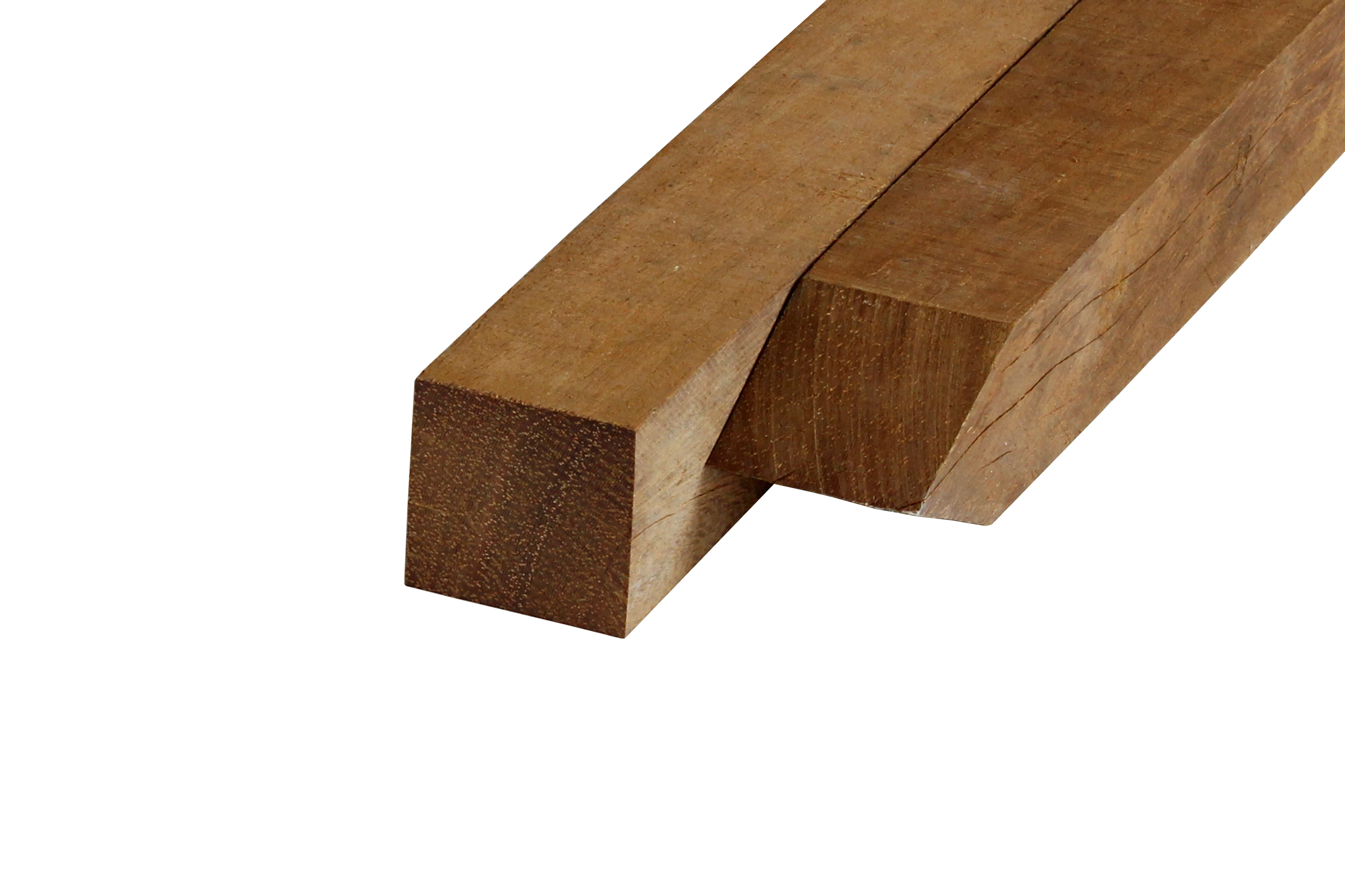 Hardhout Azobé Paal 10 x 10 cm (100 x 100 mm) Fijnbezaagd - Lengte 250 cm - Afbeelding 1