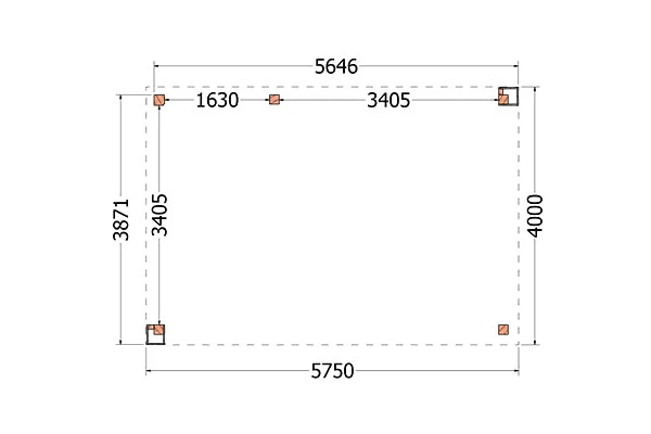Trendhout Douglas Overkapping Verona Links 575 x 400 cm - Afbeelding 2