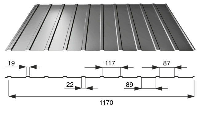 ArcelorMittal Damwandplaat T6 Gevel Mat Zwart - Lengte 225 cm - Afbeelding 4