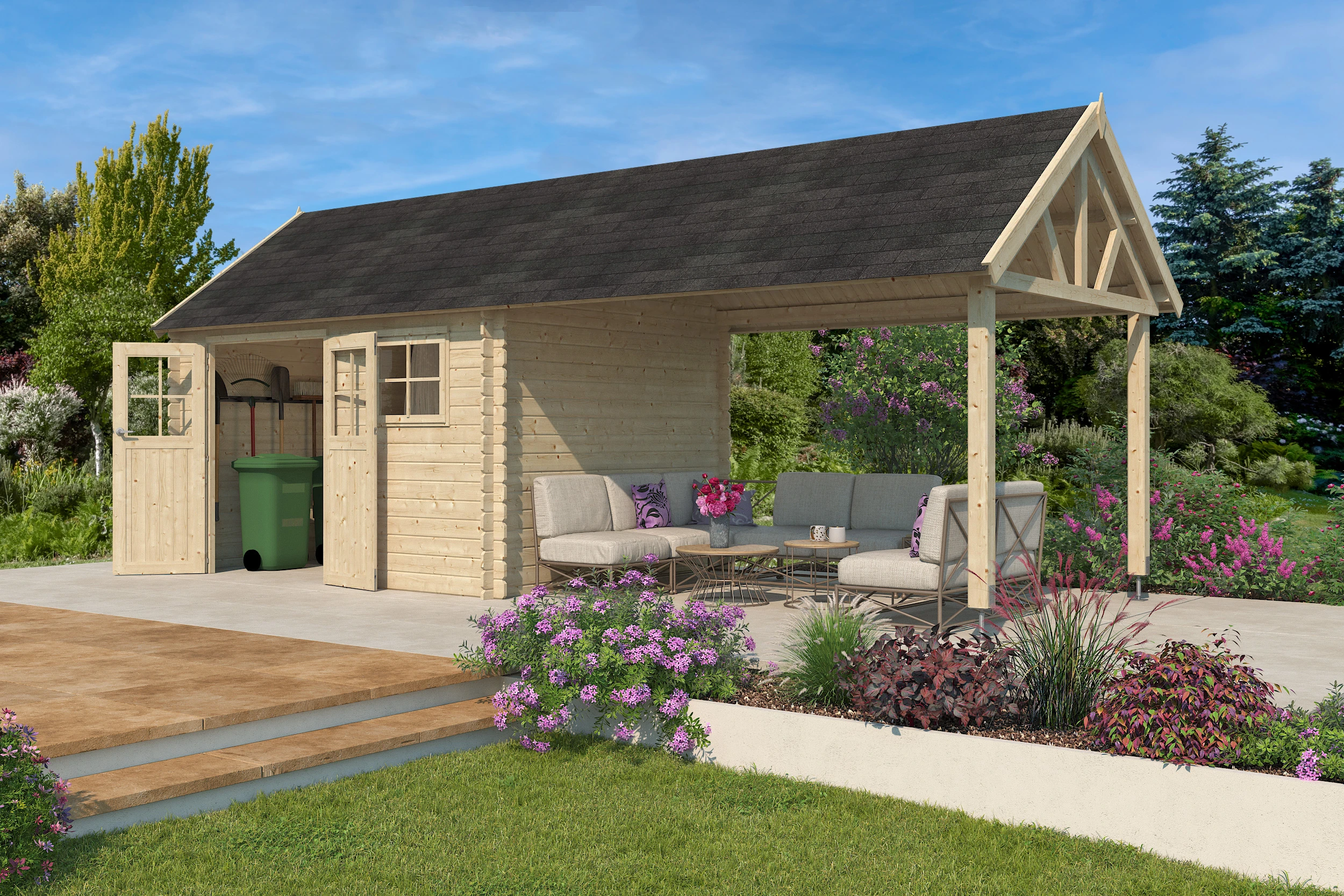 Woodlands Blokhut Gloucester L 760 x 295 cm - Afbeelding 6