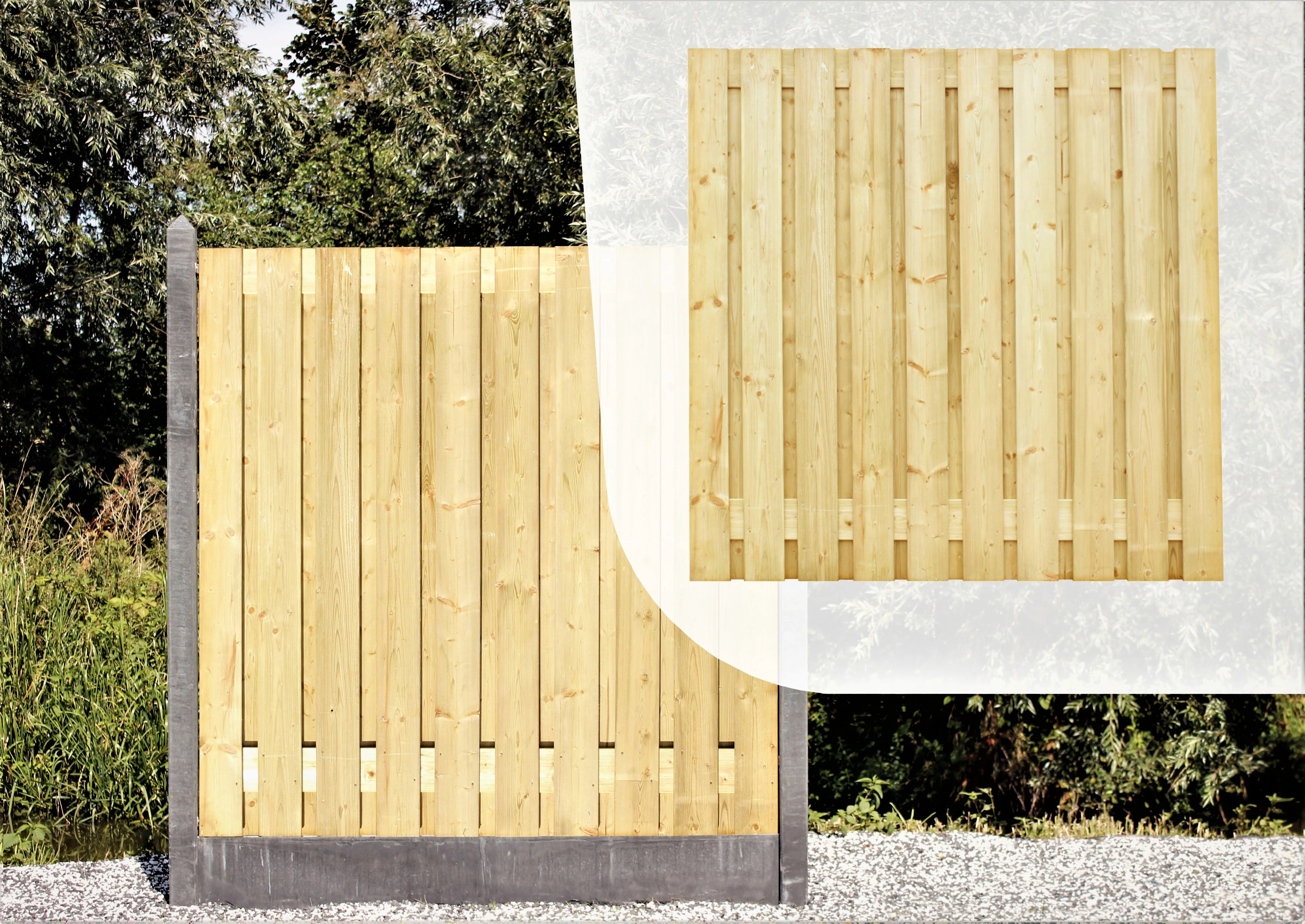 Vuren Schutting 21-Planks Geschaafd Groen Geïmpregneerd 180 x 180 cm - Afbeelding 4