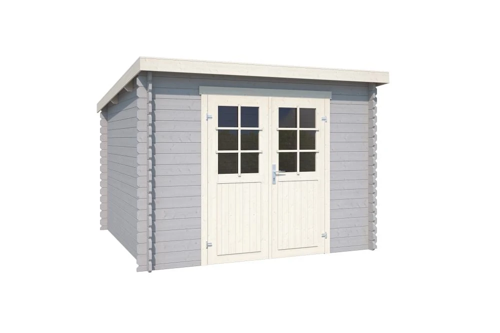 Outdoor Life Blokhut Nadia Platinum Grey-Wit 275 x 275 cm - Afbeelding 2