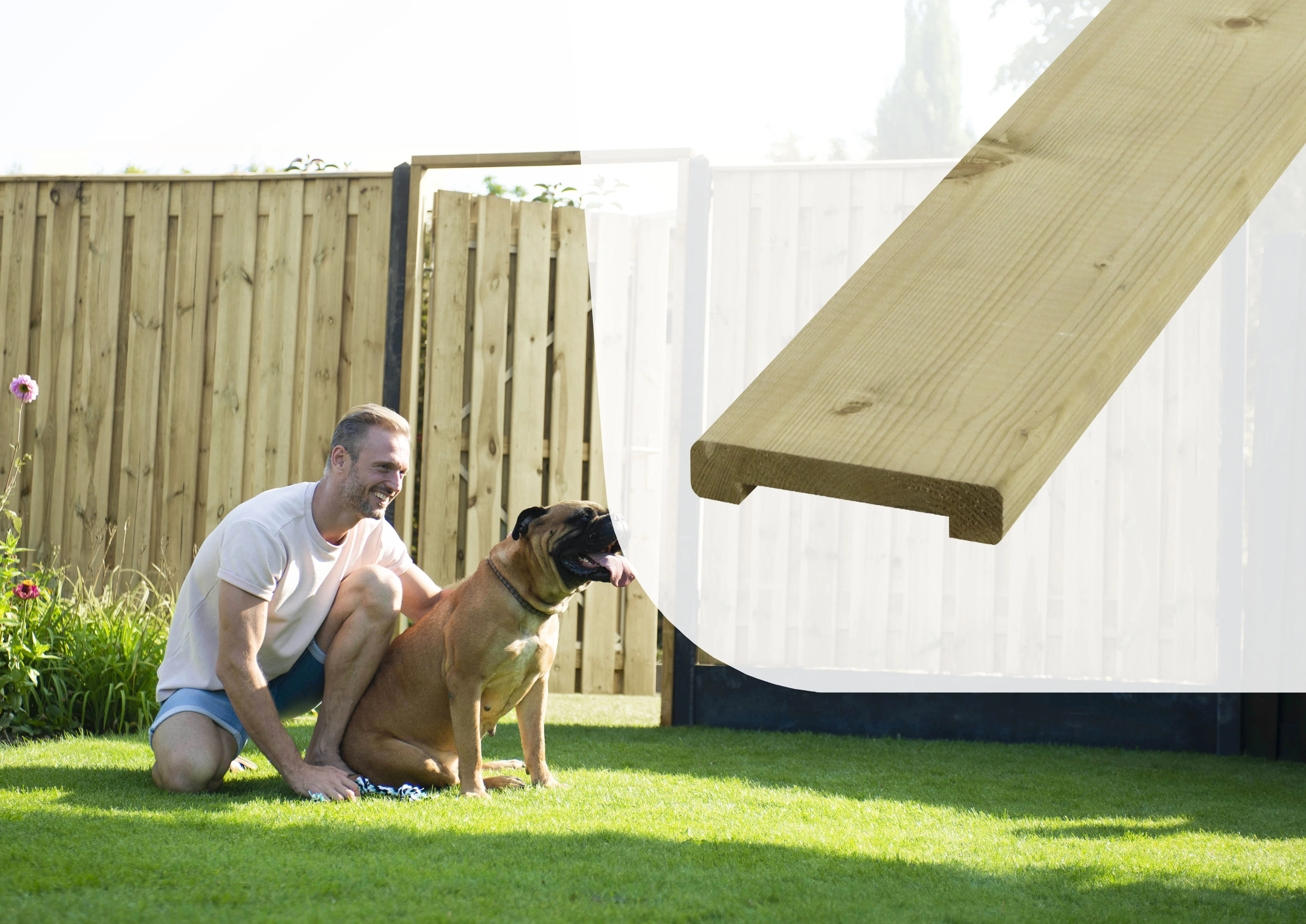 Vuren Afdeklat met Sponning 1.9 x 7 cm (19 x 70 mm) Groen Geïmpregneerd - Lengte 181.5 cm - Afbeelding 4