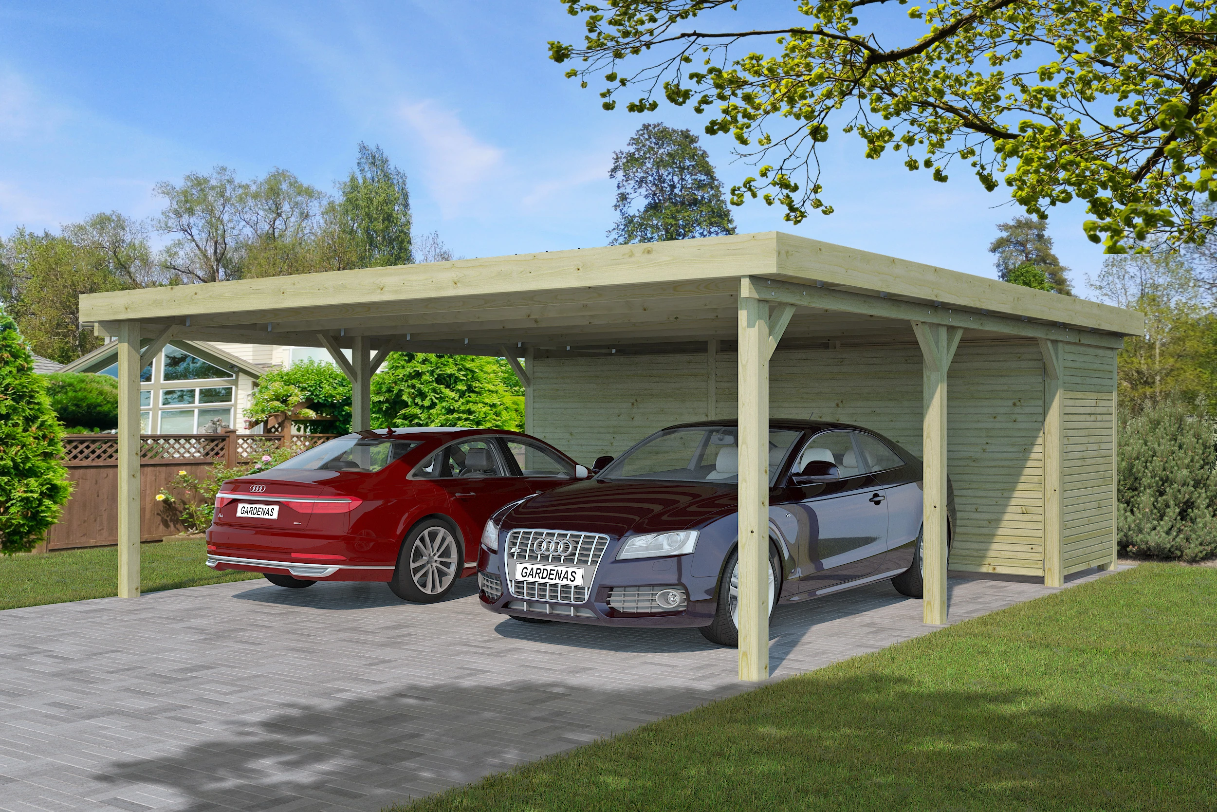 Woodlands Carport Dubbel XL 600 x 670 cm met Berging - Afbeelding 5