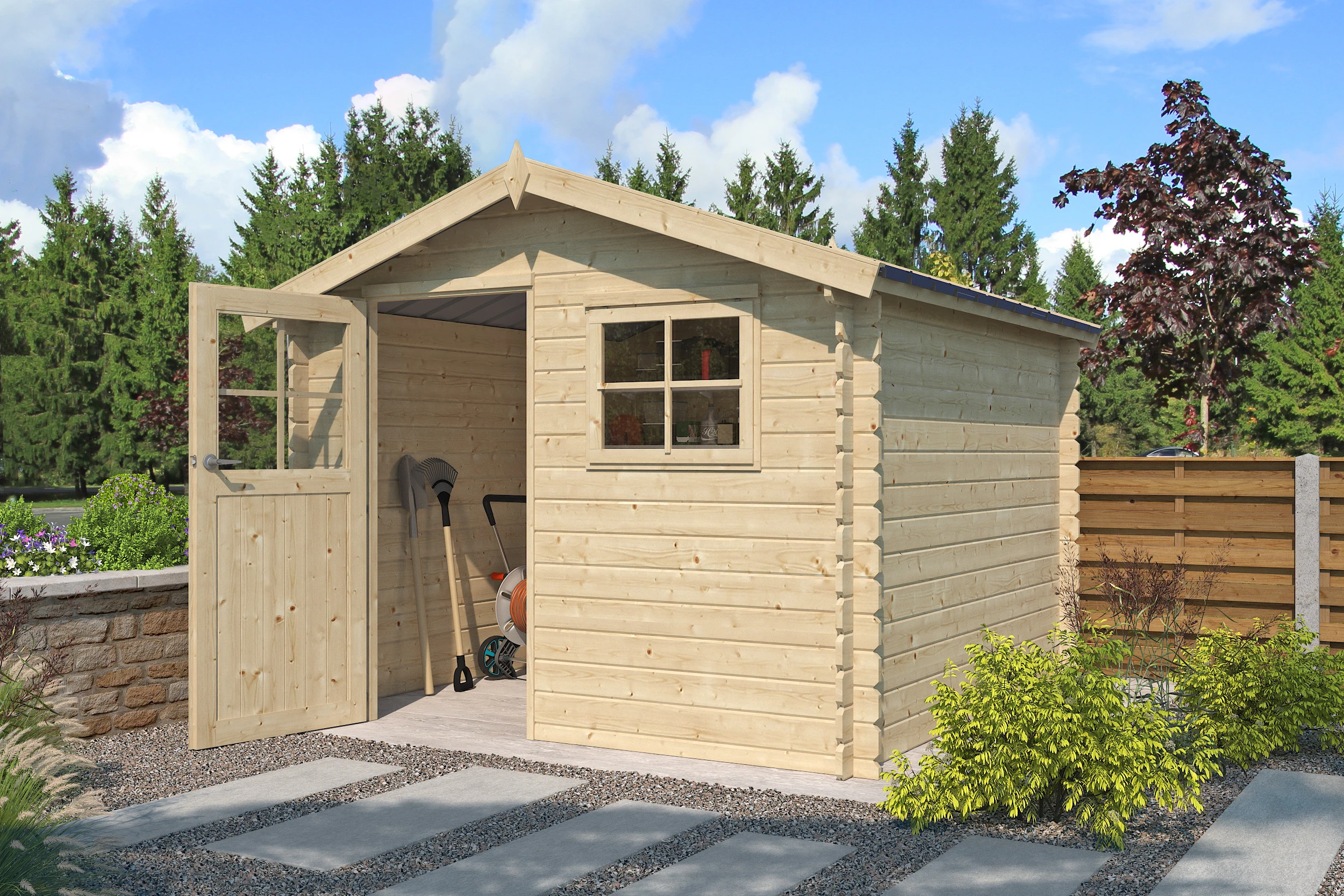 Woodlands Blokhut Salzburg AC-staal 295 x 295 cm - Afbeelding 2