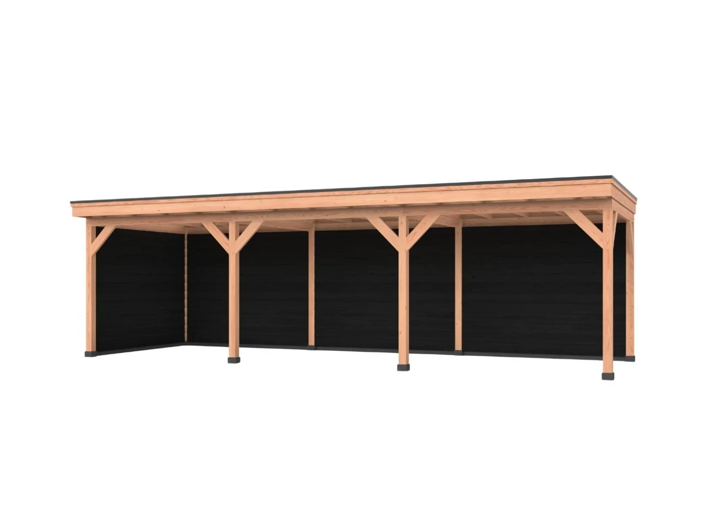 Douglas overkapping, 900 x 300, Met achterwand en zijwand, Westwood DIY zwart - Afbeelding 1