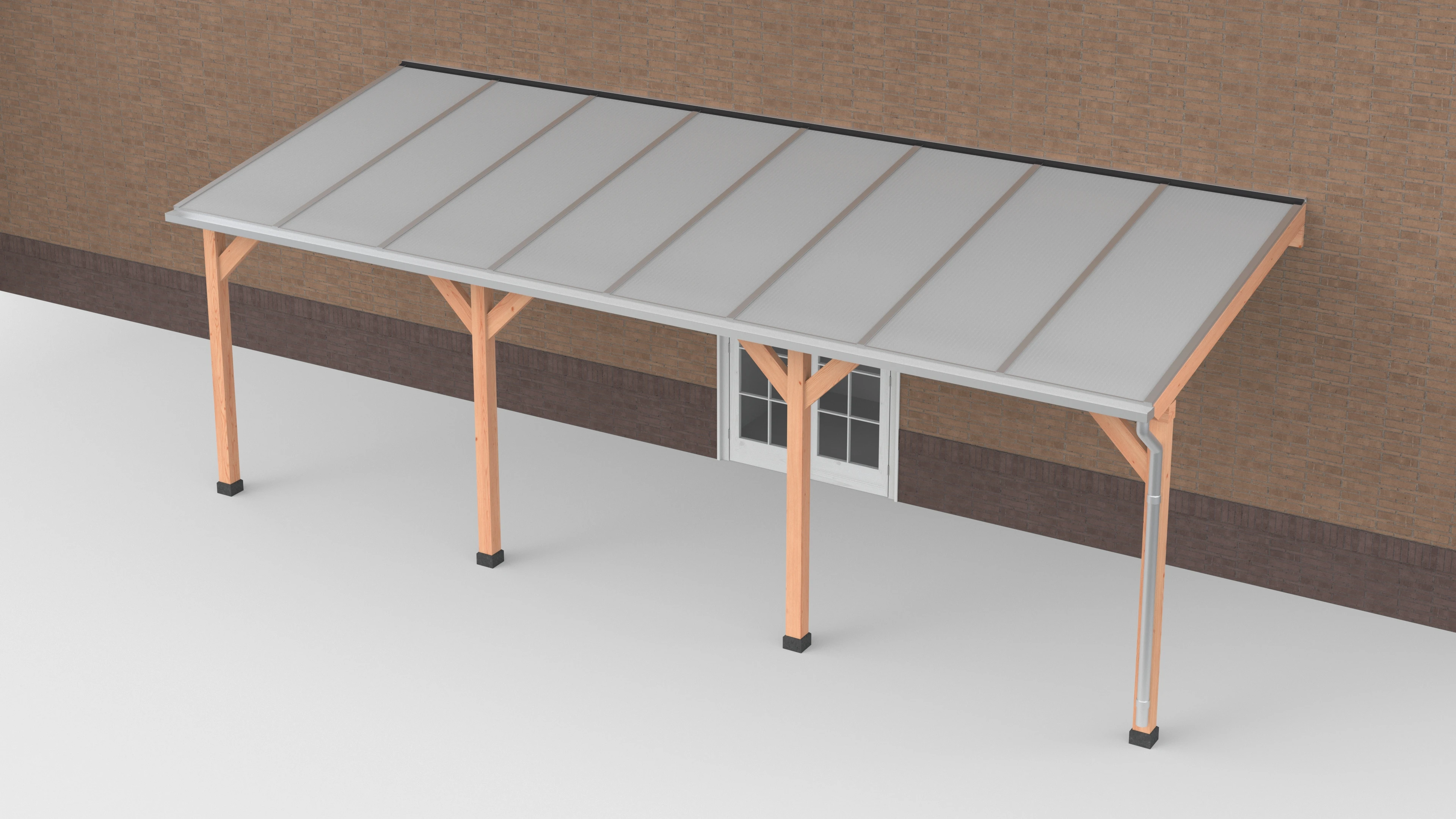 Douglas Terrasoverkapping | Polycarbonaat Opaal | Geschaafd 800 x 300 cm - Afbeelding 1
