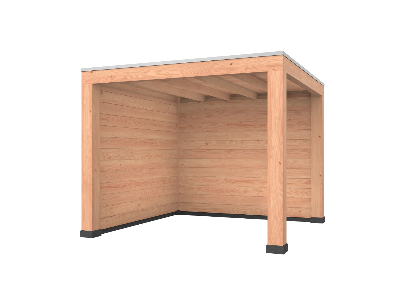 Douglas overkapping, 300 x 300, met achterwand en zijwand, Westwood Modern - Afbeelding 1