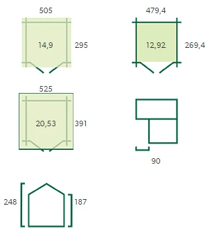 Woodlands Blokhut Winnipeg 505 x 320 cm Groen Geïmpregneerd - Afbeelding 3