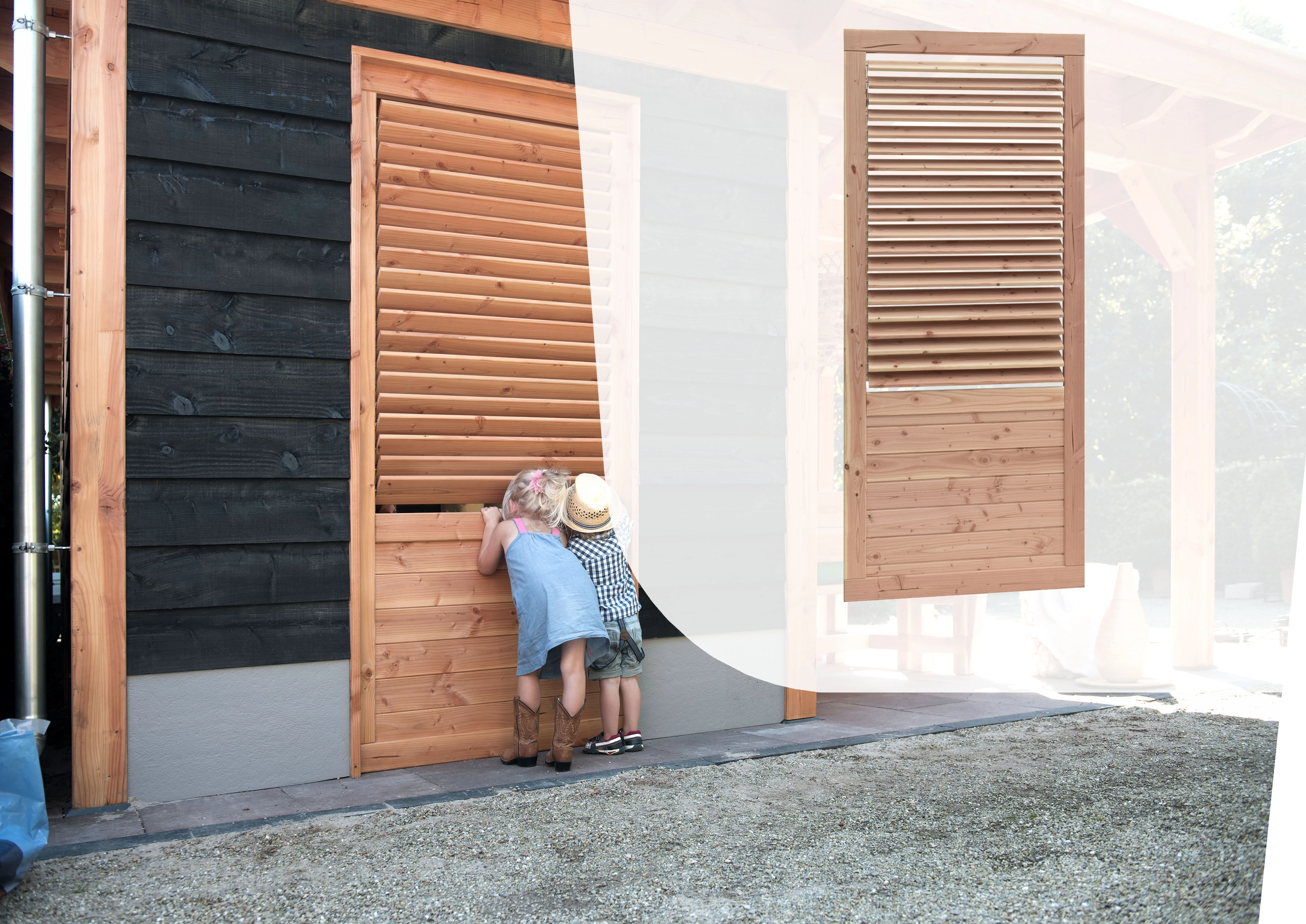 Douglas Shutter Scherm Met Paneel 89 x 224 cm - Afbeelding 3