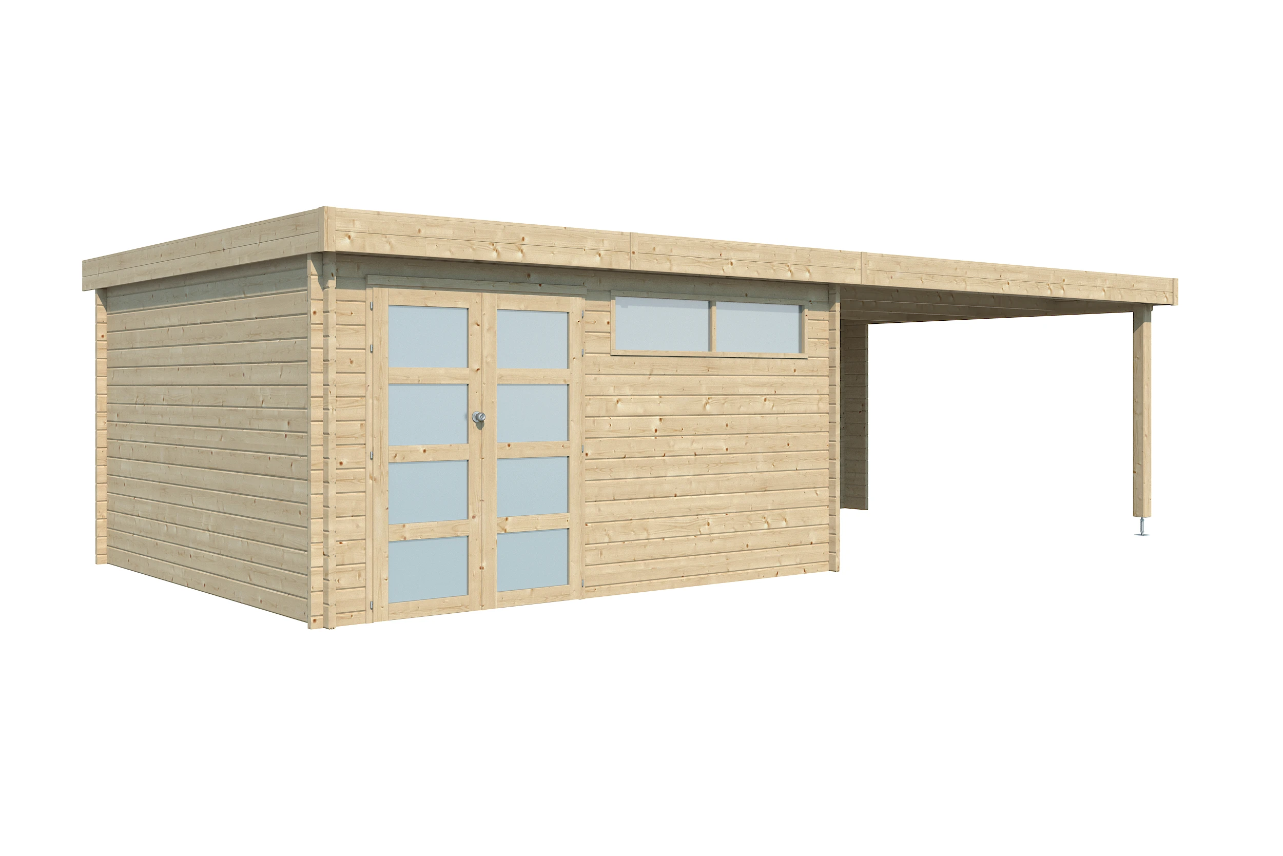 Woodlands Blokhut Modern Met Overkapping 815 x 385 cm - Afbeelding 8