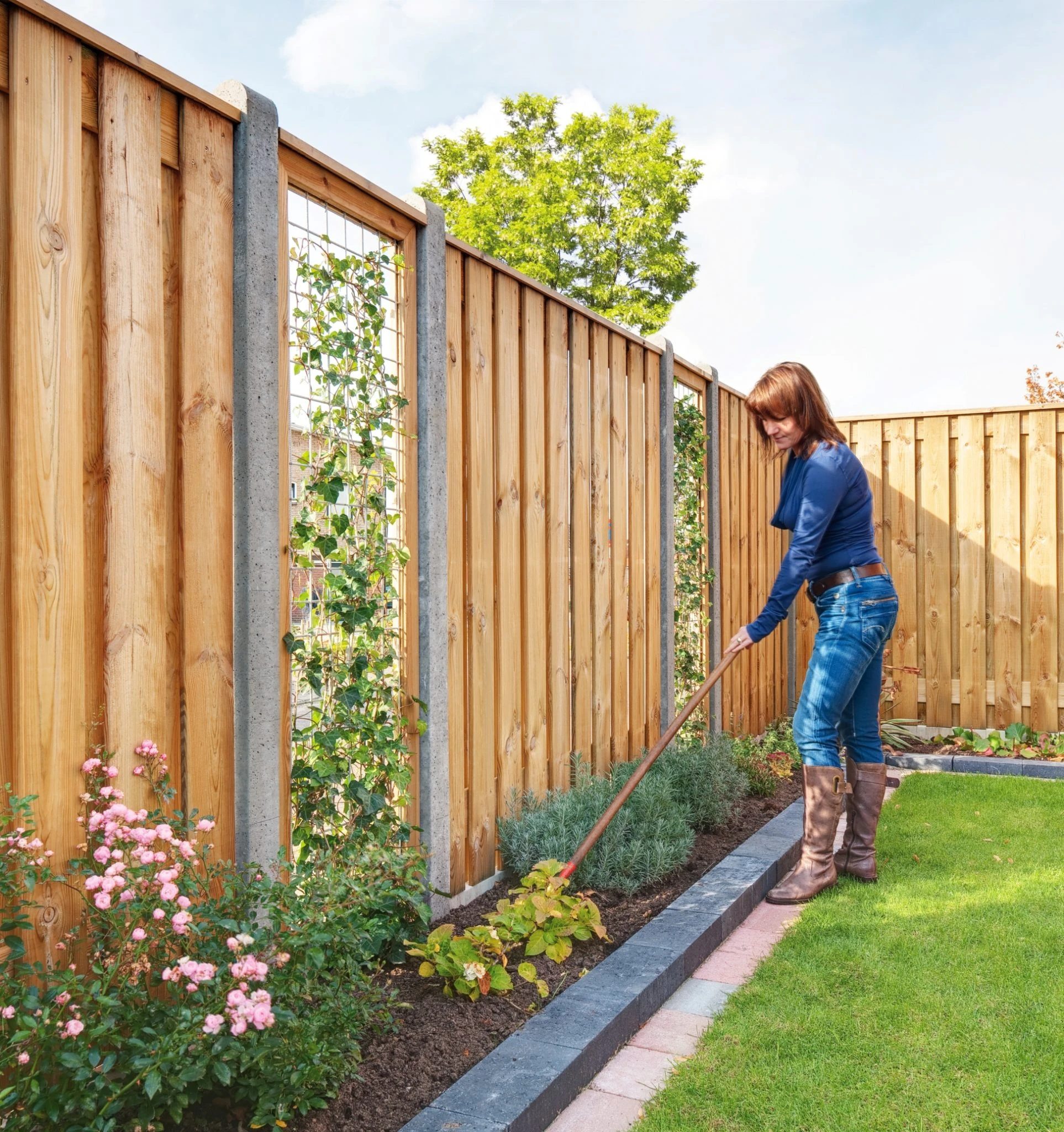 Betonplaat Ruw 3.5 x 25 cm (35 x 250 mm) Antraciet - Lengte 225 cm - Afbeelding 2