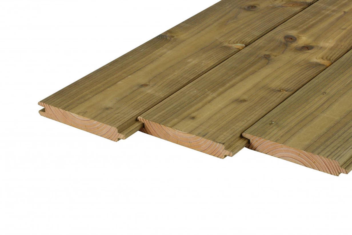 Douglas Blokhutprofielplank Geschaafd Geïmpregneerd 2.8 x 19.5 cm - Lengte 300 cm - Afbeelding 3