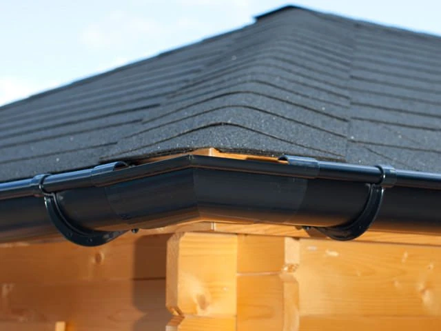 PVC Dakgoot Vierhoekig Dak E100 Zwart 14-17.5 m - Afbeelding 1