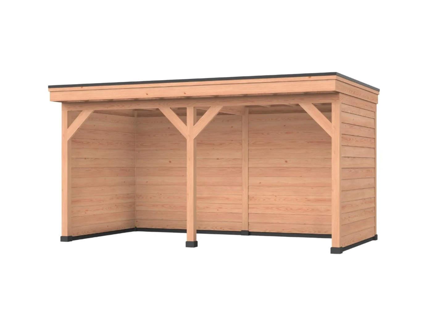 Douglas overkapping, 500 x 250, Met achterwand en twee zijwanden, Westwood DIY - Afbeelding 1